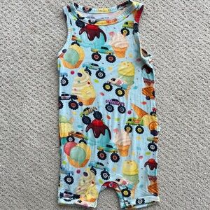 Posh Peanut Ice cream Monster Trucks Multicolor Romper summer shorts snaps